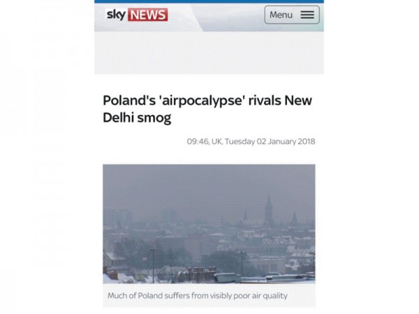 Polski smog w SKY news - krytyczny raport o stanie powietrza